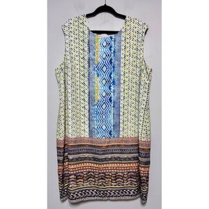 Boho Maximalist Festival Shift Dress Size‎ 22/24W 3X Tribal Aztec Psychedelic